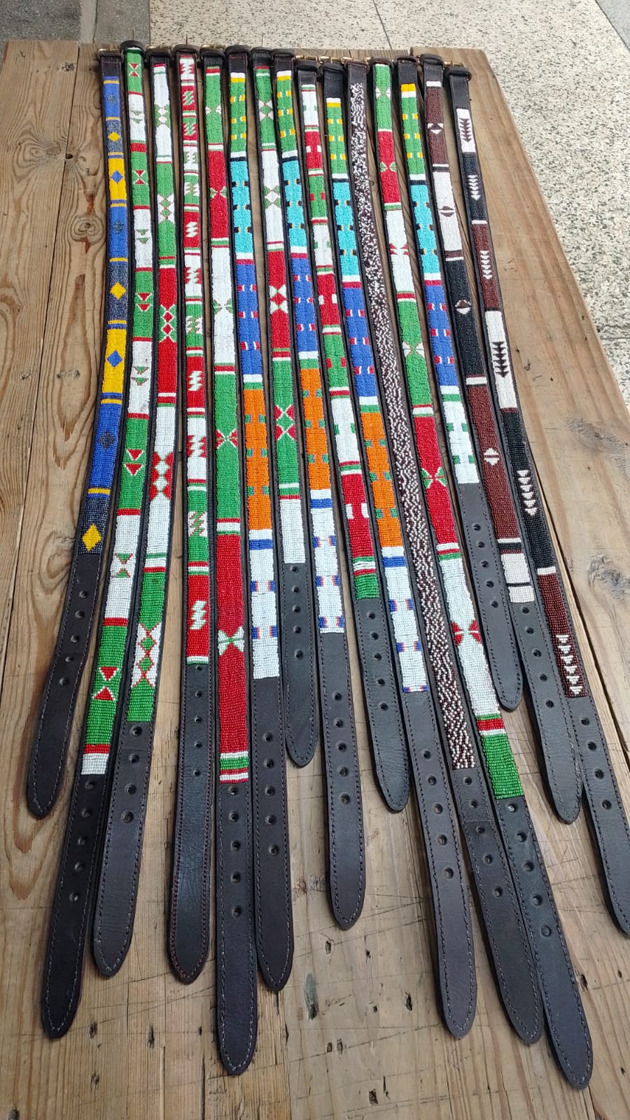 Beaded leather Belts